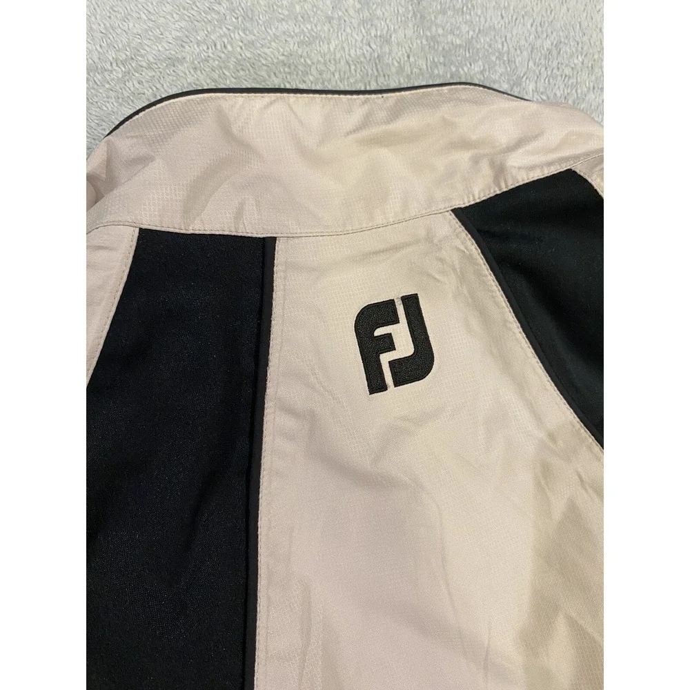 DryJoy By FootJoy Windbreaker Rain Jacket Large Full Zip Long Sleeve Beige Tan L